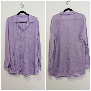 Cp Shades Linen Pleated Tunic Dress Size L Coastal Grandma